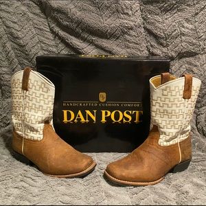 Dan Post white and brown boots